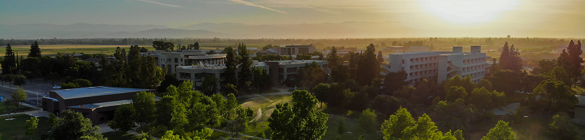  Aerial view of east campus at sunrise