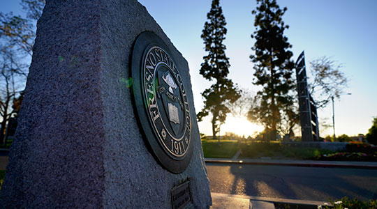 Fresno State seal monument